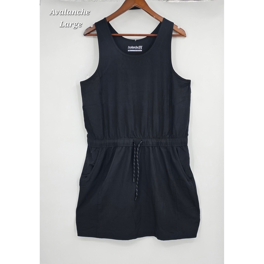 Avalanche Outdoor Supply Women's Large Black Sleeveless Drawstring Active Dress